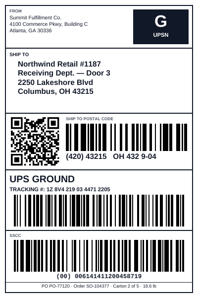 4×6 shipping label