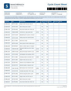 Cycle Count Sheet