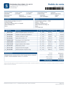 Sales Order (Spanish – Mexico)
